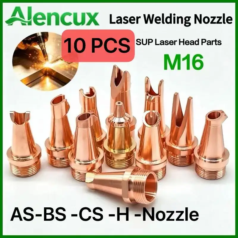 10PCS SUP Laser Handheld Welding Copper Nozzle AS-12 BS-16 CS-12 M16 H Nozzle for SUP20T SUP21T SUP23T Qinlin WSX Welding Head
