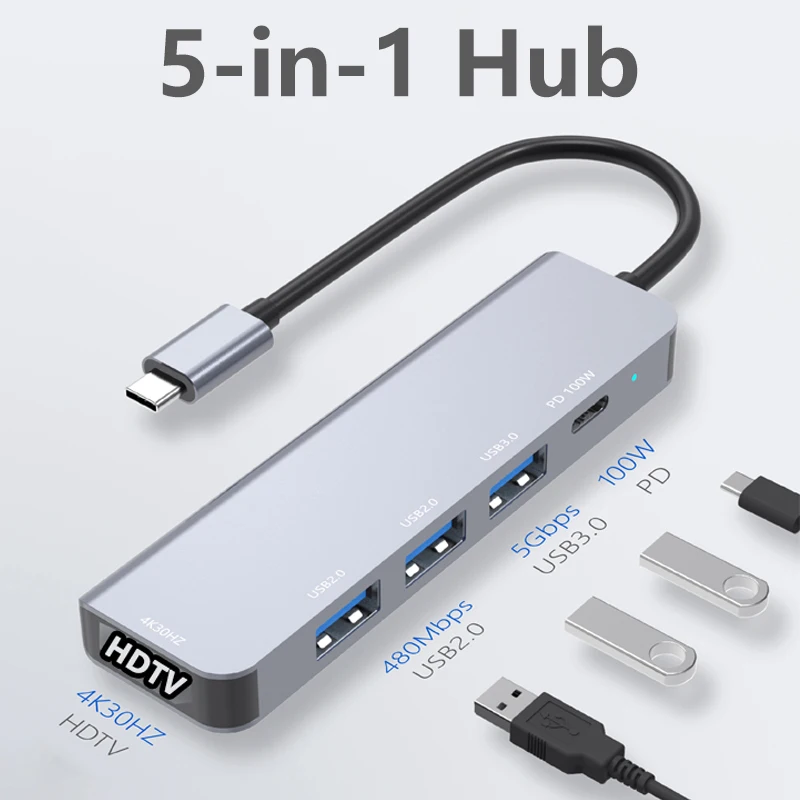 5-In-1 Usb C Hub Wi…