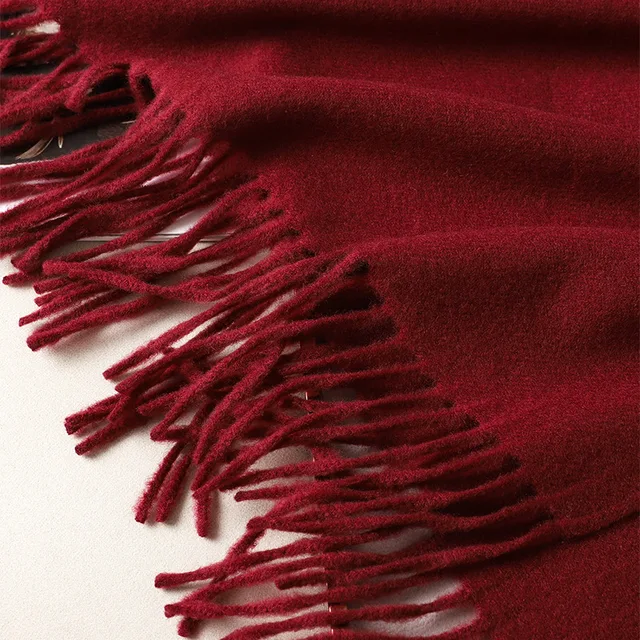 62Color Solid Women Winter Scarf Warm Thicken Cashmere Shawl Outdoor Fashion Luxury Tassels Pashmina Lady Wrap Windproof Scarves 6