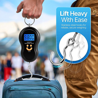 Digital LCD Display 110lb/50kg Electronic Luggage Hanging Suitcase Travel Weighs Baggage Bag Weight Balance Portable Scale Tool