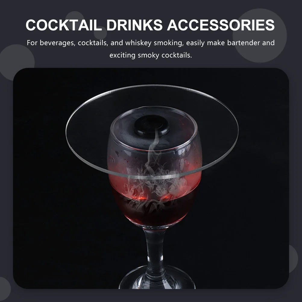 

2Pcs Smoke Acrylic Smoke Cup Lid Cocktail Drinks Accessories Smoker Covers Cocktail Drinks Accessories Cup Lid Kitchen Bar Tools