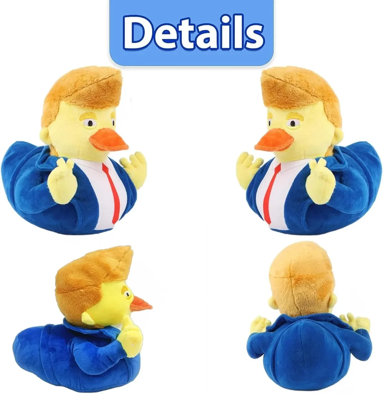 Peluche di anatra Trump 2024 da 24 cm, bambola di pezza di anatra di merce Trump, decorazioni di anatre Tromba, giocattoli di peluche Trump da collezione per i fan