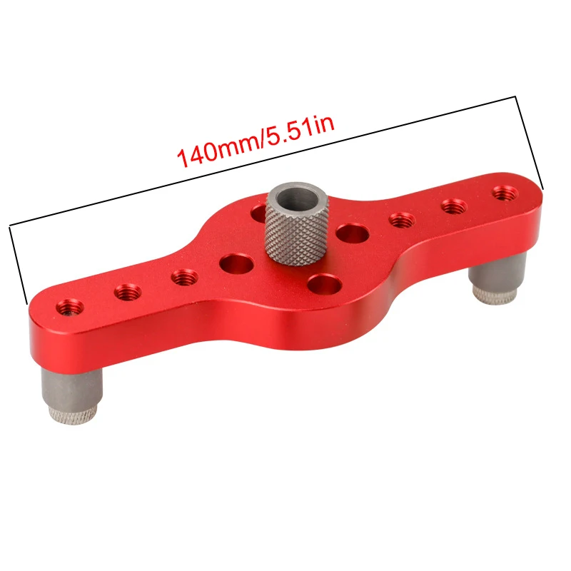 Self-Centering Woodworking Doweling Jig - Aluminum Alloy Drill Guide for Precise Vertical Holes, 6/8/10mm Pocket Hole Locator