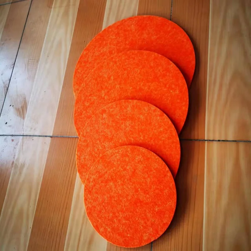 Self Adhesive Polyester Fiber Acoustic Felt Wall Panel, Hexagon and Circle Felt Wall Sticker for Sound Absorption and Photo