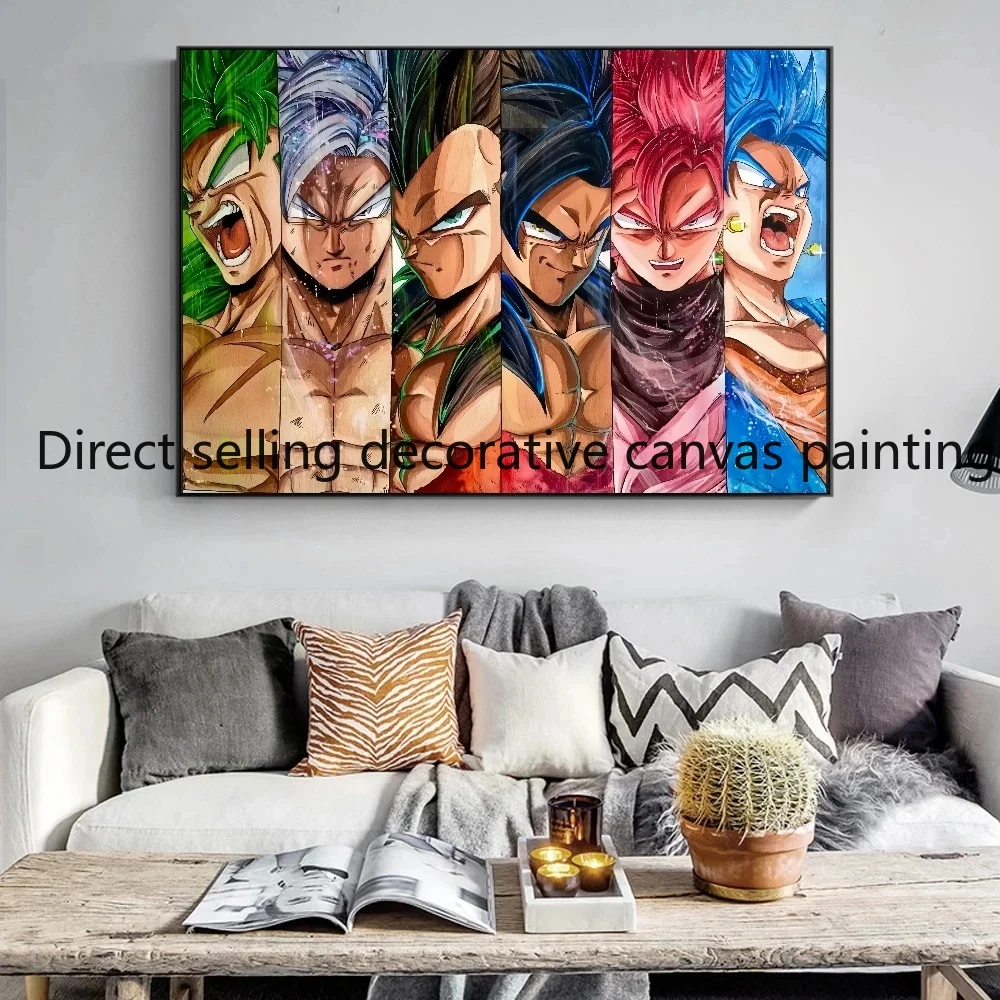 

Classic anime Dragon Ball Goku Vegeta peripheral poster wall art HD printed canvas painting home wall decoration painting