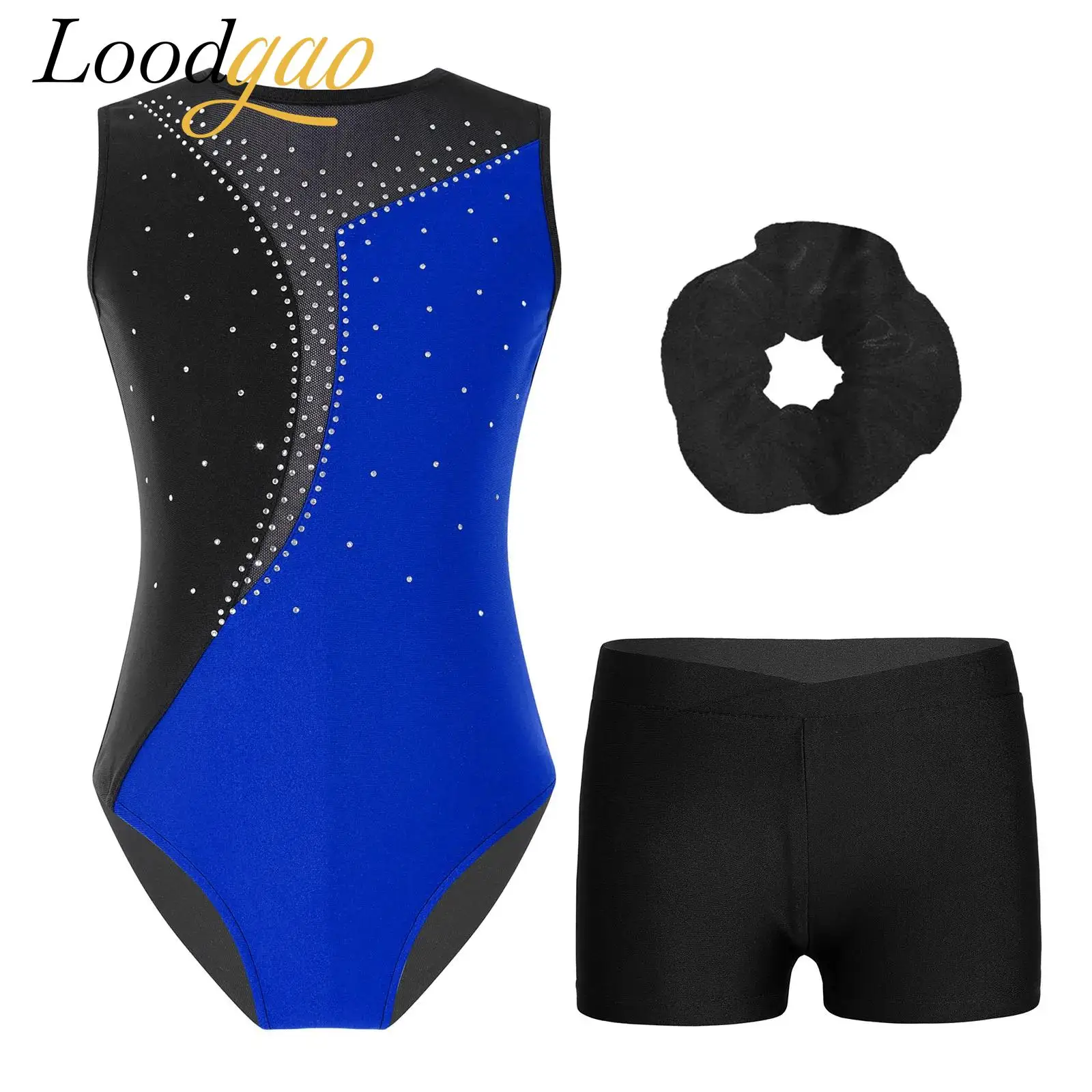 

Kids Ballet Outtfits Girls Gymnastics Leotards with Shorts Children Dancewear Sets for Dance Workout Yoga Skating Bodysuit