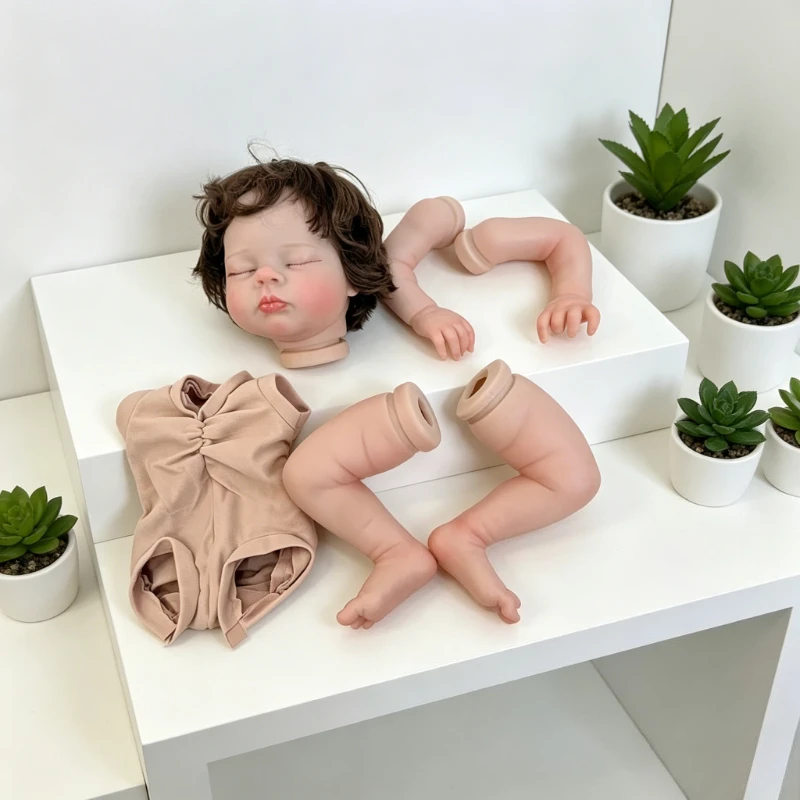 

19Inch Lifelike Already Painted Reborn Doll Kit Esenia Rooted Hair Handmade DIY Doll Kit