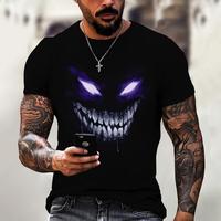Devil Graphics T-Shirt Casual Men's Short Sleeved Tees Summer Mens Clothing Loose T-Shirt For Male Oversized Tops Streetwear 5XL