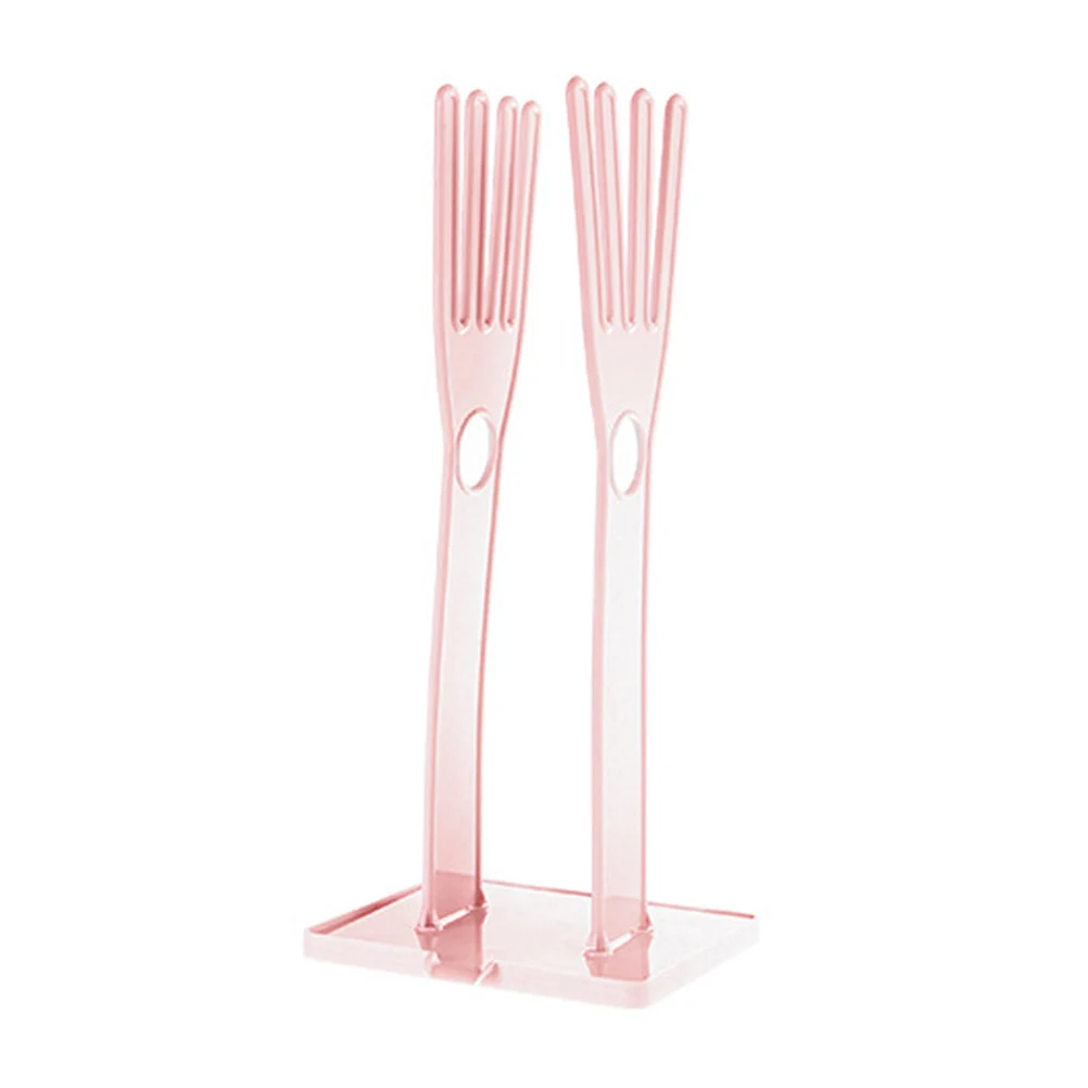 

1Pcs Multi-Functional Drain Rack Rubber Gloves Storage Holder Dish Cloth Shelf Kitchen Bathroom Organizer Pink