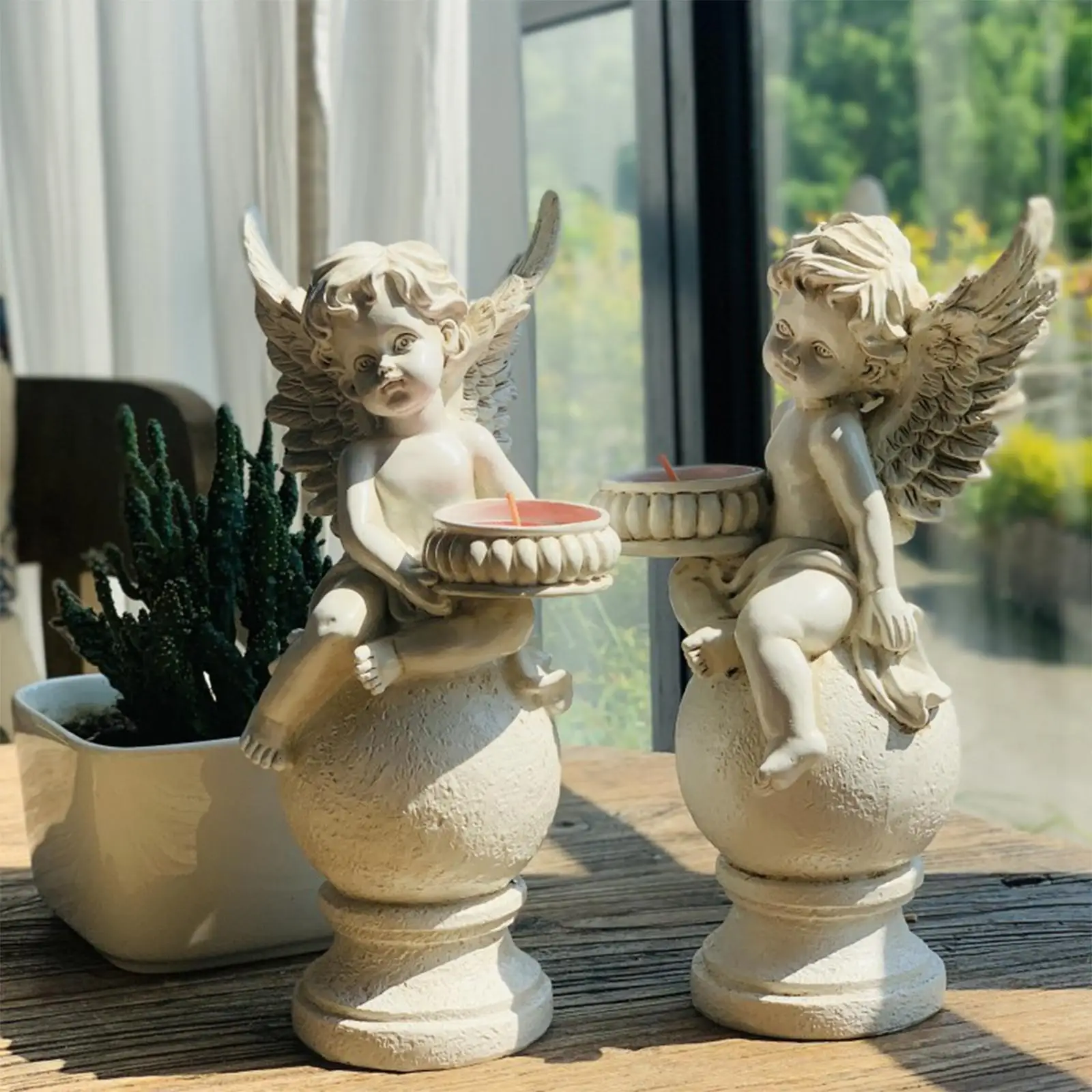 Angel Tealight Holder Tea Light Candle Holder Ornament Statue for Love Condolence Memorial Wedding Memorial Gift