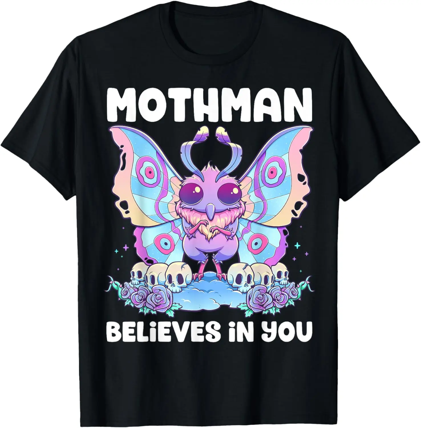 Pastel Goth Mothman Believes You Me Gothic Cryptid Wicca T-Shirt