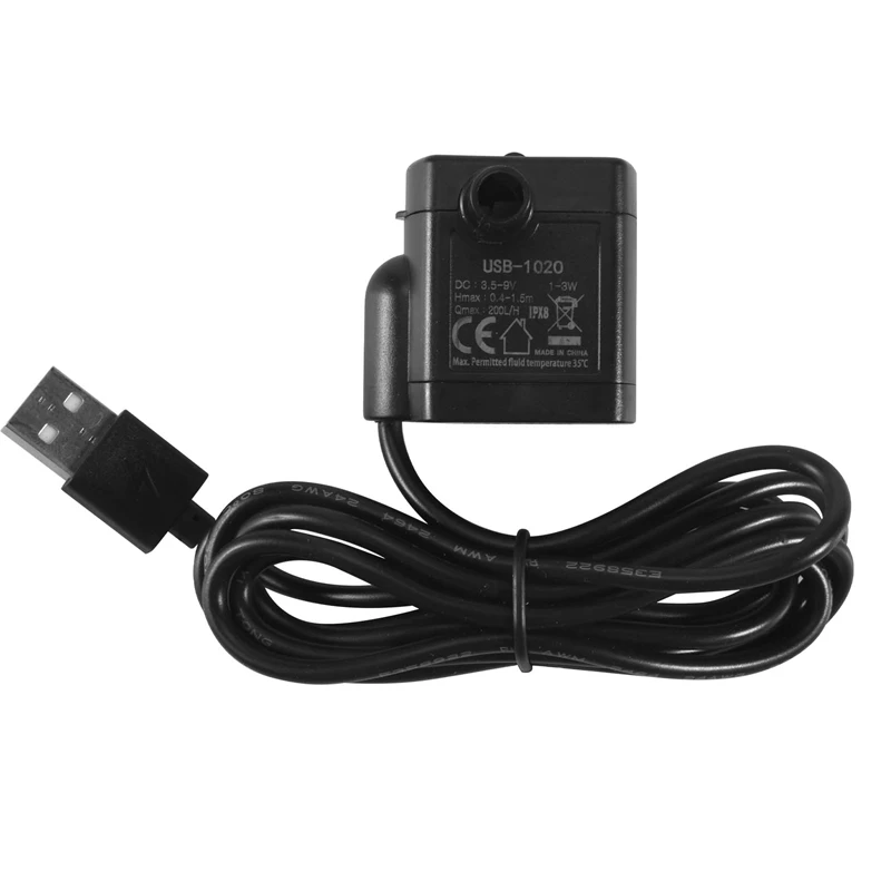 Ultra-Quiet Mini Brushless Usb Water Pump 5V 70Cm Submersible Fountain Aquarium Circulating