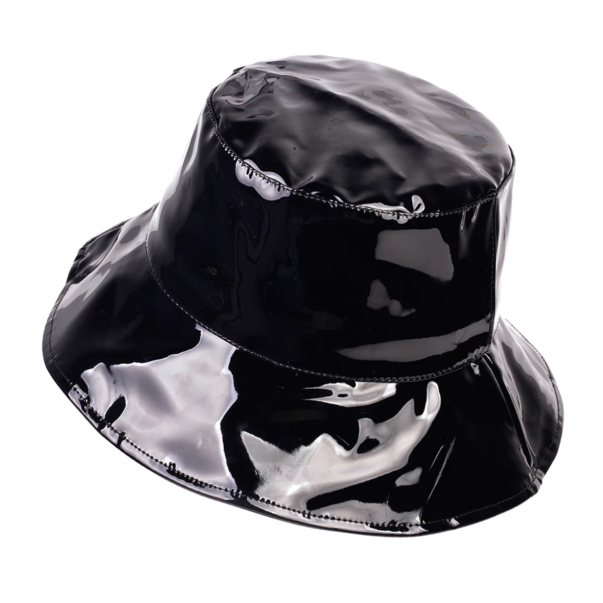 Unisex PVC Reflective Personality Bucket Hats Fishermen Caps Spring Autumn Outdoor Casual Cap Sunscreen Hat