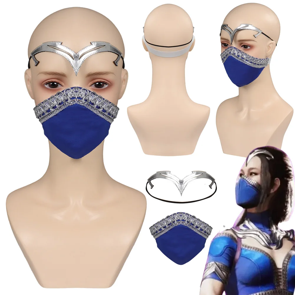 Женская маска для косплея Kitana, маска для косплея в стиле игры Mortal Kombat, шлем, Женская повязка на голову для Хэллоуина, аксессуары для одежды