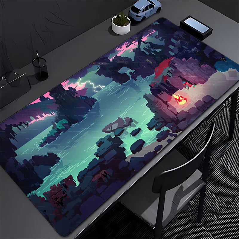 

Mouse Pad Kawaii Cartoon Keyboard Pad Natural Rubber Anti-Slip Office PC Pixel Art Anime Scenery Desk Mat Perfect Gift for Teens