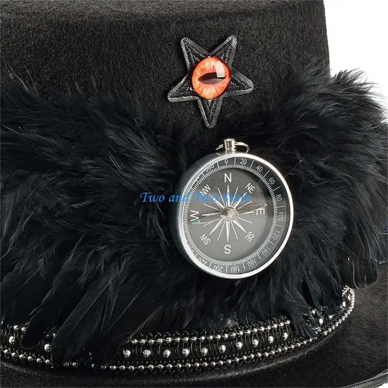 HX6F Gotycka czapka ze skrzydlatymi piórami Steampunk Design Trwałe gotyckie skrzydło Coser na imprezę Cosplay