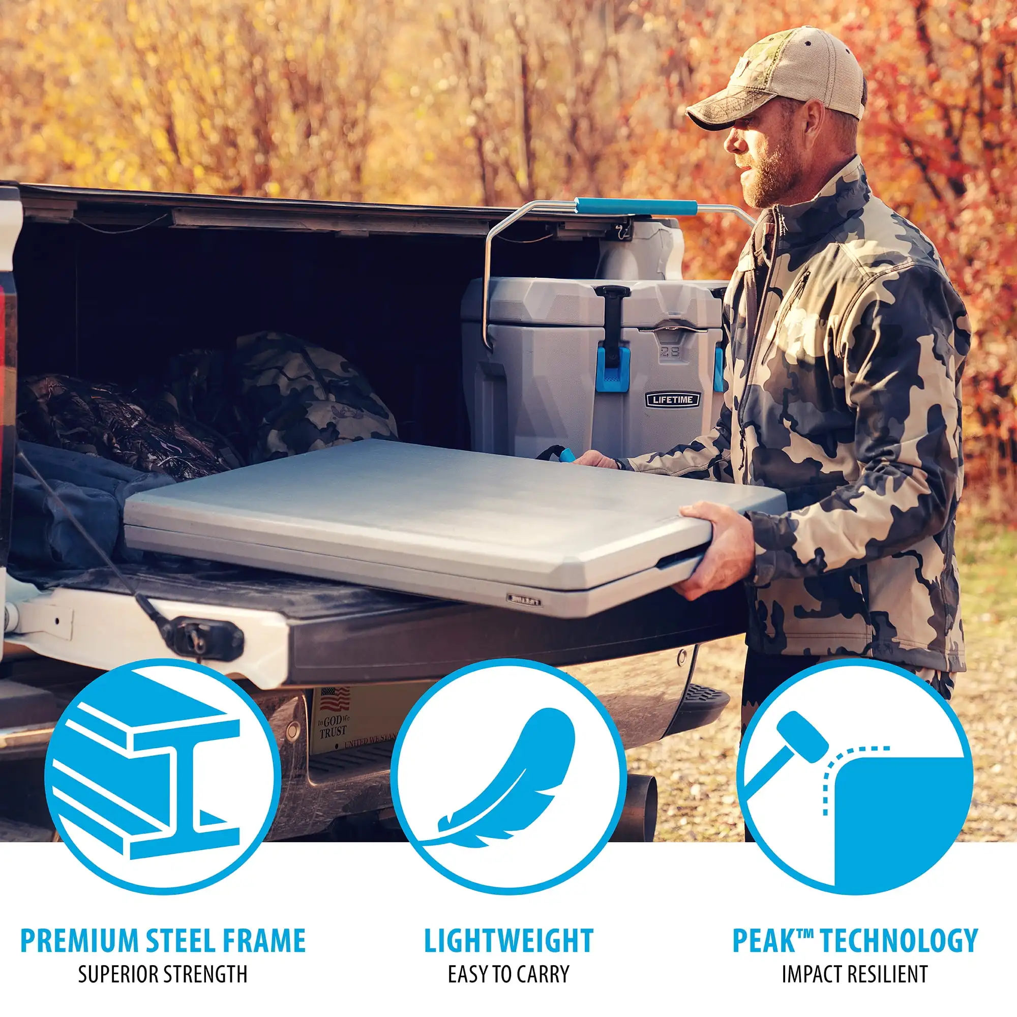 Lifetime 5-Fuß-Rechteck-Klapptisch, Innen-/Außen-Essential, Grau, 60,3" x 25,5" (80861)