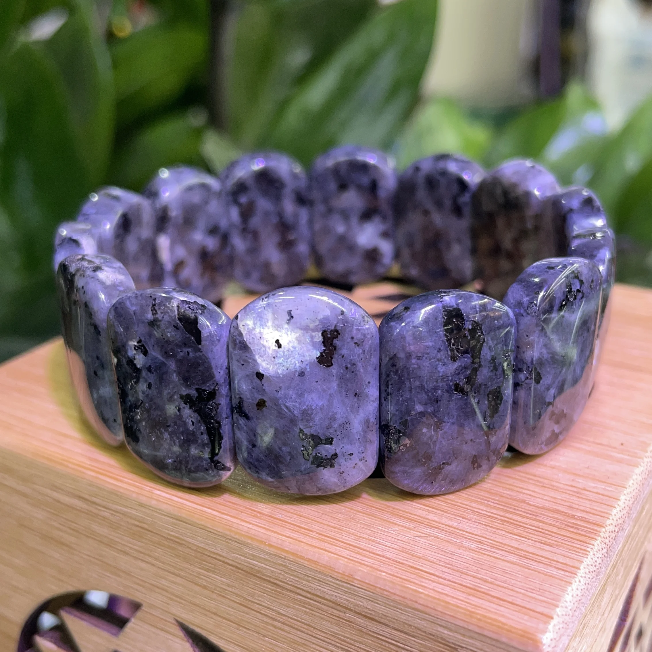 NONE Neues 15X24MM natürliches Amethyst Tigerauge Kristall rechteckiges Energiearmband für Männer und Frauen Mode Charm Schmuck 3