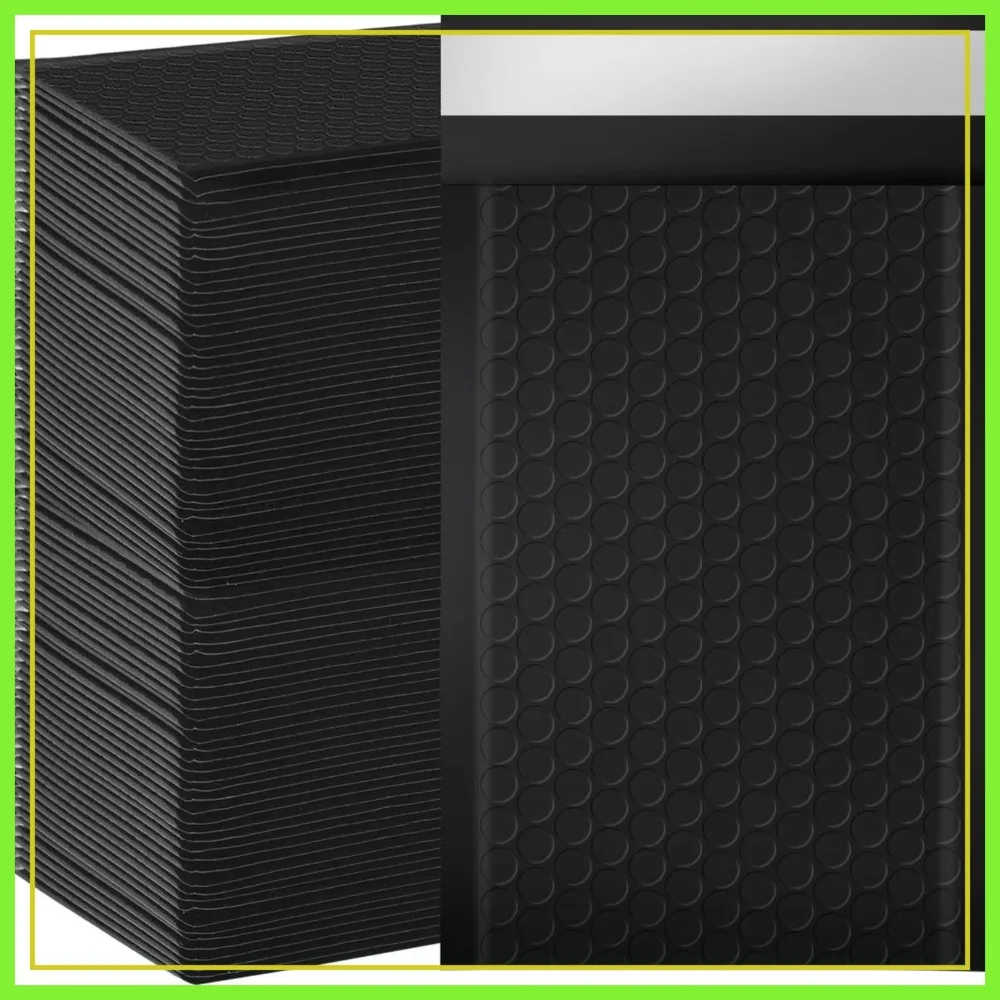 

100 Pcs 4x7 Inch Bubble Mailers, Padded Envelopes, Self Seal, Waterproof, Black, for Shipping and Packaging