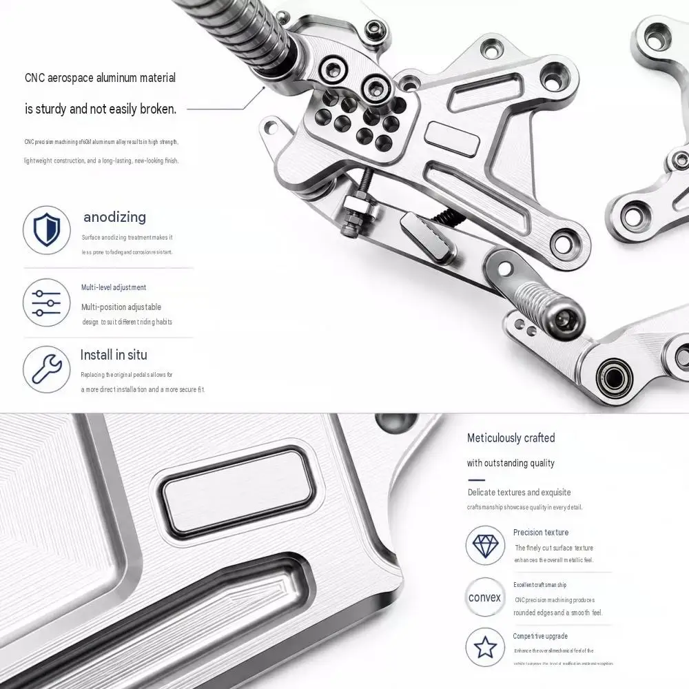 ZXMOTO 820RR Adjustable Racing Rearsets (ZX820) – High-quality, stylish, and easy to install (non-destructive fitment).