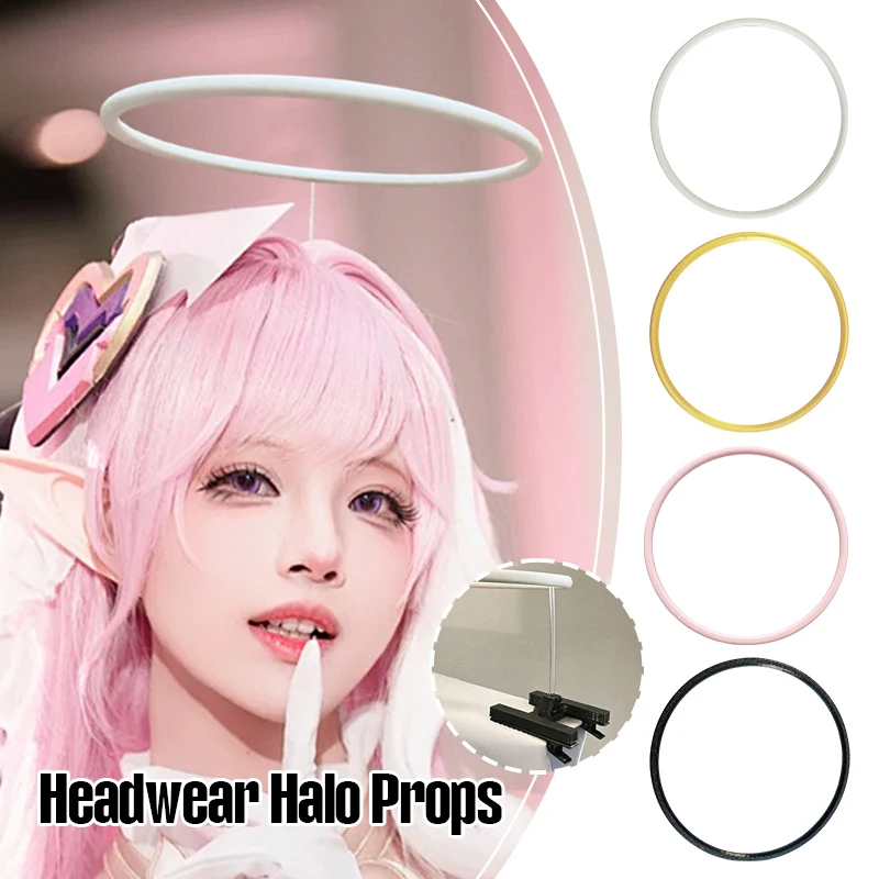 Angel Halo Headwear Game Anime Cosplay Props Head Loop Golden/White/Pink/Black Halloween Angel Devil Head Ring Hair H-Clip