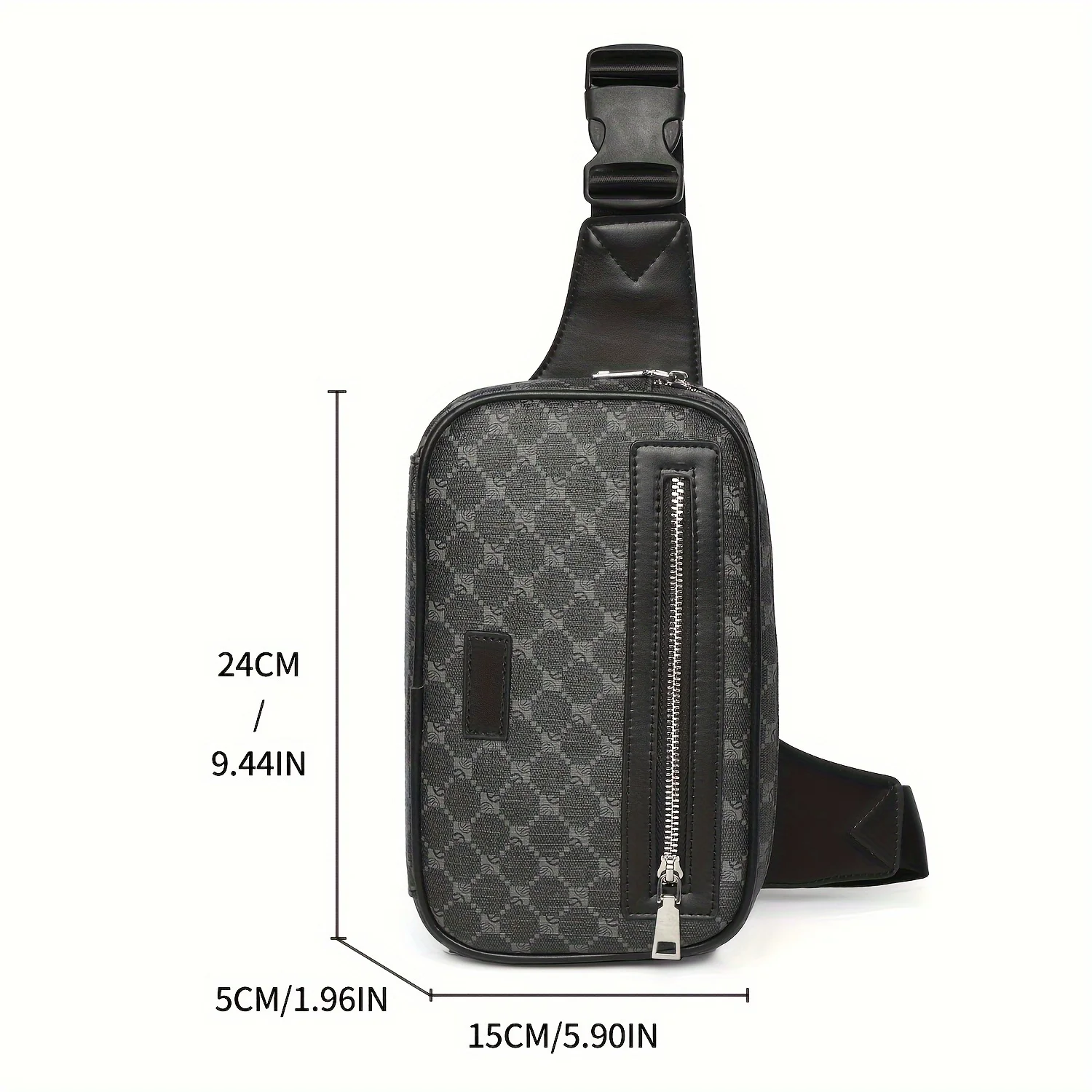 

Mens PU Leather Chest Bag for Outdoor Cycling New in handbag Running waist women Black Leg