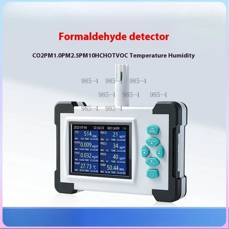 Portable Air Quality Detector, Hcho PM2.5 Tvoc AQI Humidity Dust Particle Gas Analyzer Meter Tool