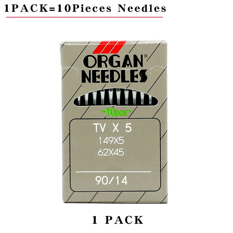 10 PCS TVX5 ORGAN Sewing Machine Needles For Industrial Japan Sewing Accessories TV*5 149X51 62X45 JUKI BROTHER