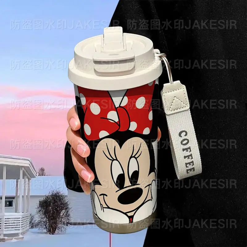 Mickey Minnie cartoon kawaii cute thermos cup 316 stainless steel large capacity straw water cup car coffee cup men and women