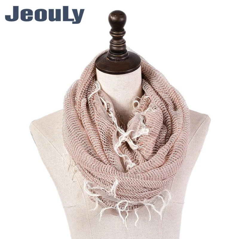 2019 Foreign Trade New Spring Autumn Cotton Linen Monochrome Versatile Men's and Women's Yarn-Dyed Pullover Scarf