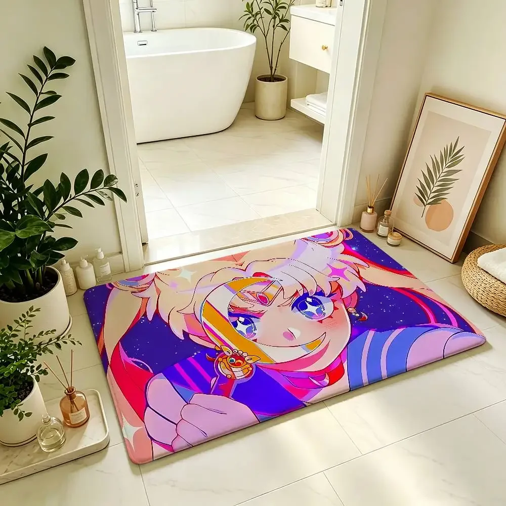 Classic Anime-S-sAilor-moonS Cute Carpet Bathroom Anti-slip Mat Door Mat Home Decoration Mat Entrance Door Mat Scratch-resistant