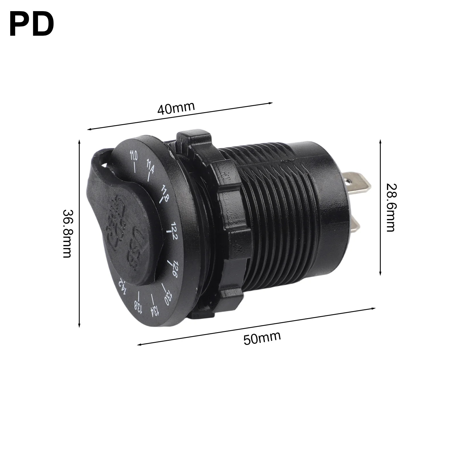 

1 шт./компл. светодиодный переключатель вольтметра для QC3.0 и PD 45 Вт, двойная розетка для зарядного устройства с дисплеем напряжения, ПК, USB-разъем, автомобильное зарядное устройство для мобильного телефона