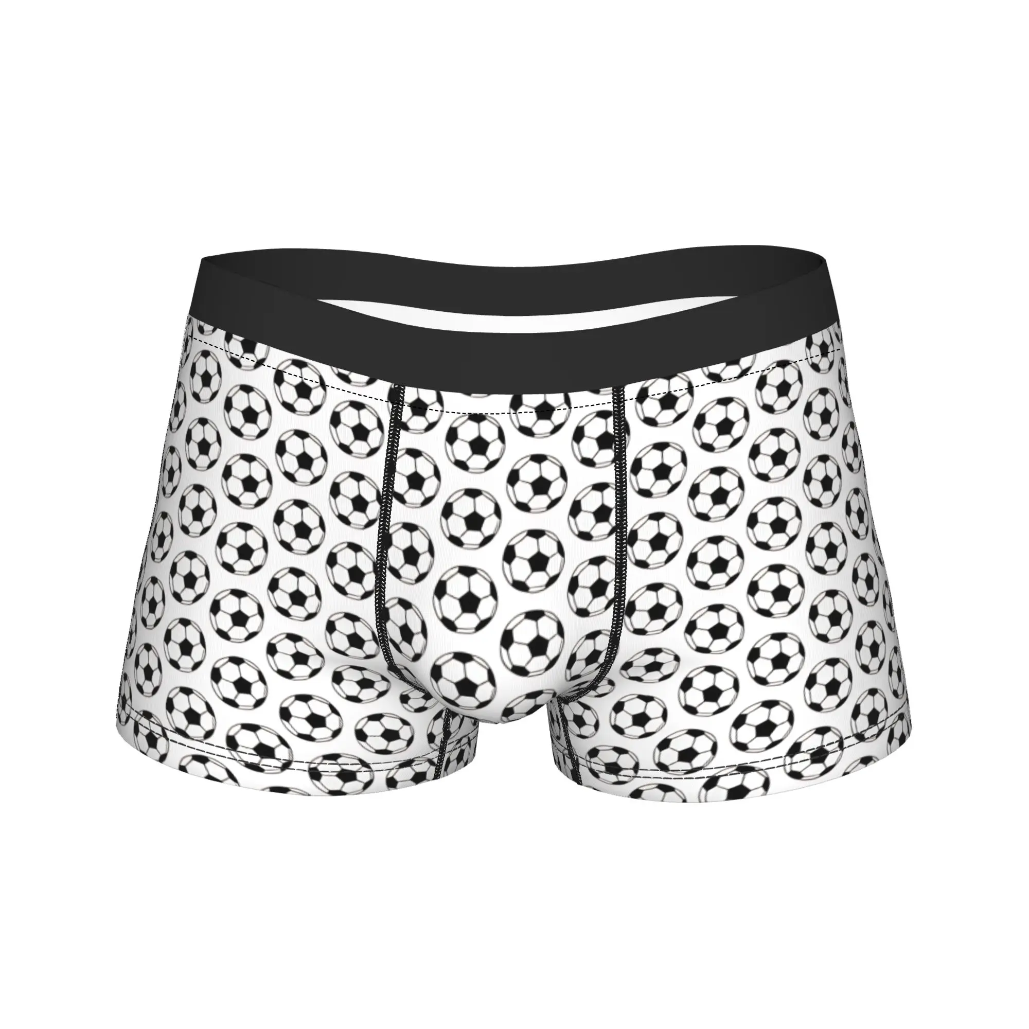 Simple Soccer Ball Line Art Seamless Pattern Boxer Shorts  Pouch Underwear Hot Sale Pattern Boxer Brief Elastic Men's Underpants