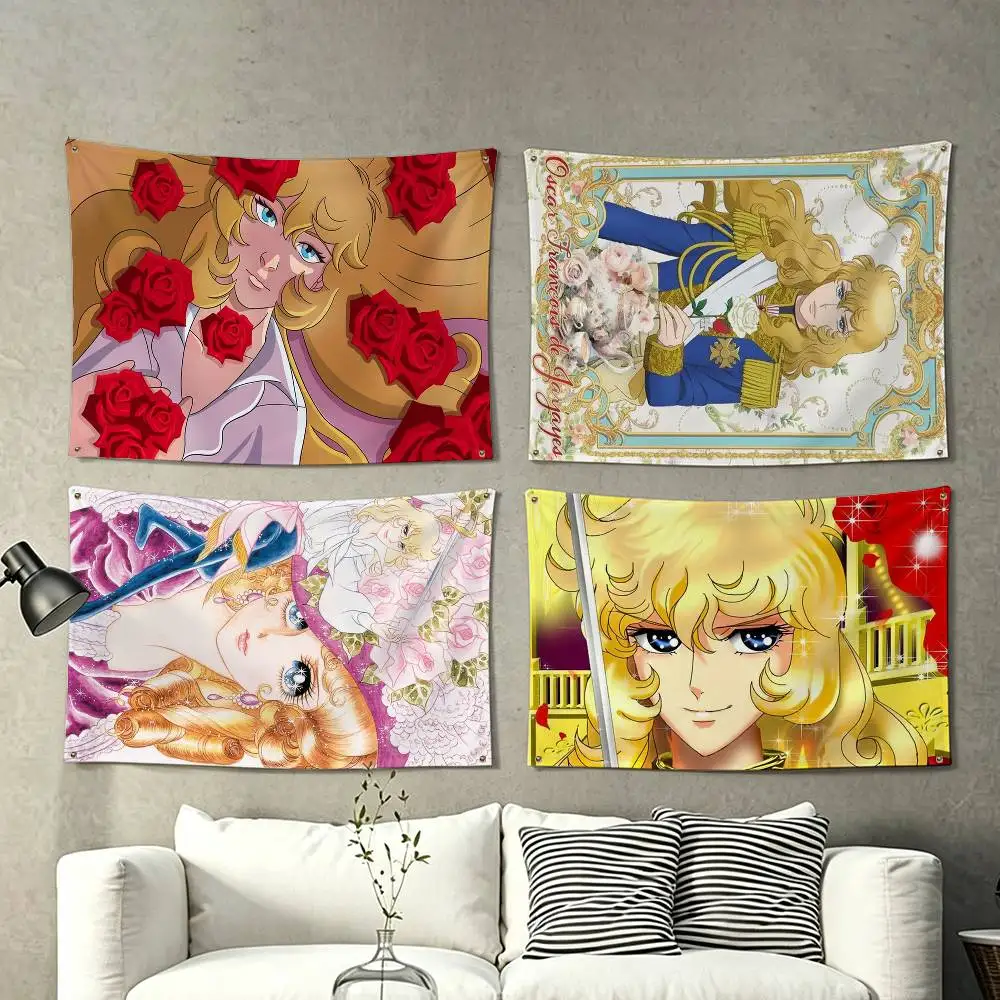 Rose of V-Versailles Lady Oscar  Flags for Bedrooms Home Decor Items Outdoor Decors Garage Decoration Flaga