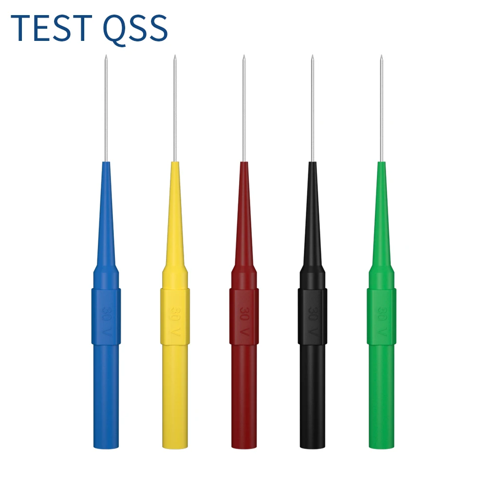 QSS 15PCS Insulation Non-destructive Piercing Test Probe Multimeter Stainless Puncture Back Probe 3 Angles Q.30009pro