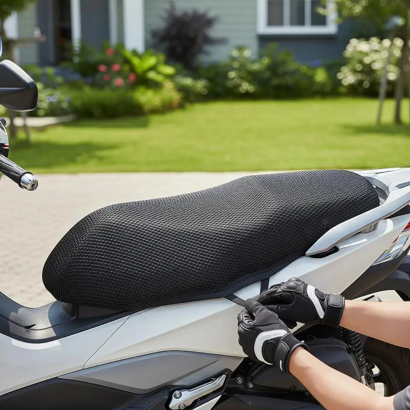 3D Mesh Breathable Motorcycle Seat Cover Summer Cool Anti Slip Universal Scooter Cushion for Off Road Riding Trips