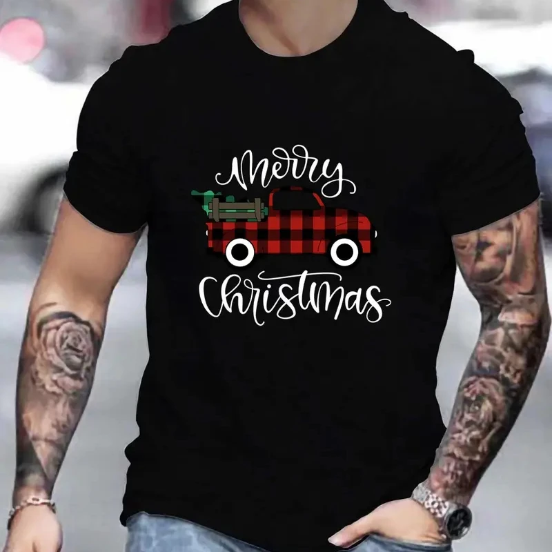 Merry Christmas Harajuku T Shir Men's Women Hip Hop Funny Fashion Streetwear New Year Short Sleeve Tops Round Neck T-shirts