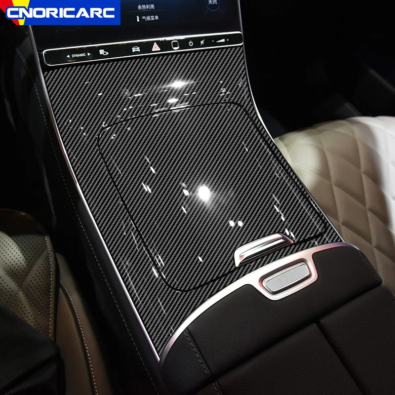 

Стайлинг автомобиля, центральная консоль, панель переключения передач, декоративная накладка для Mercedes Benz S Class W223 2021-2024, цвет углеродного волокна