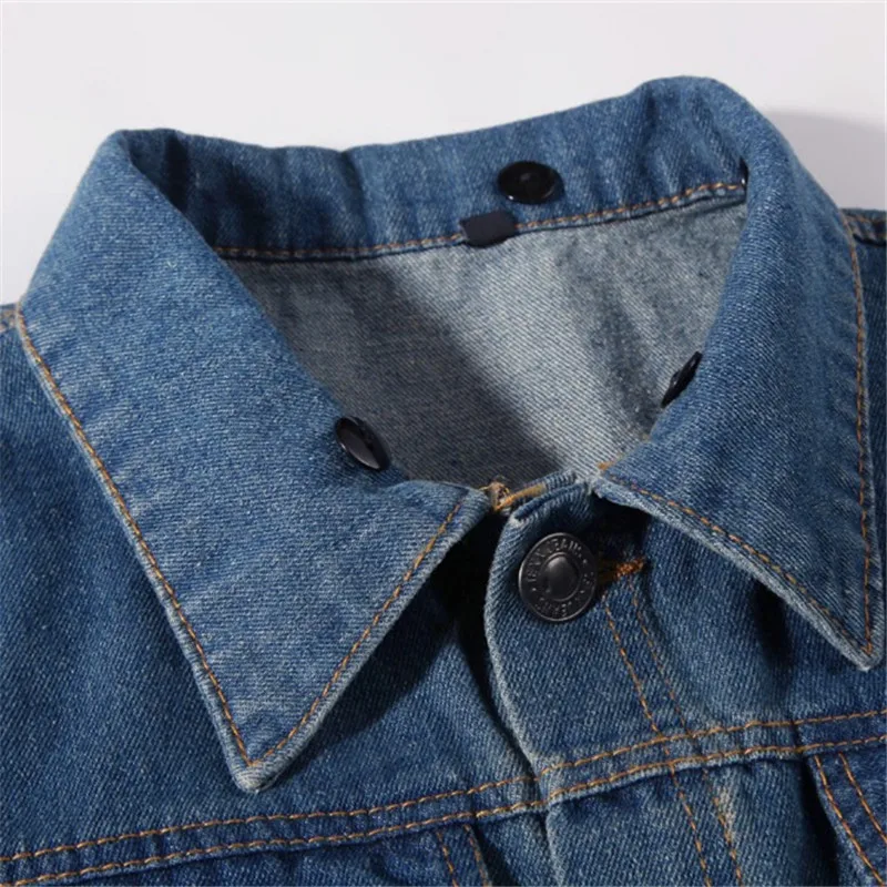 Casual Slim Mens Denim Jacket Plus Size Bomber Hooded Jacket Men High Quality Cowboy Men\'s Fashion Jean Jacket Chaqueta Hombre