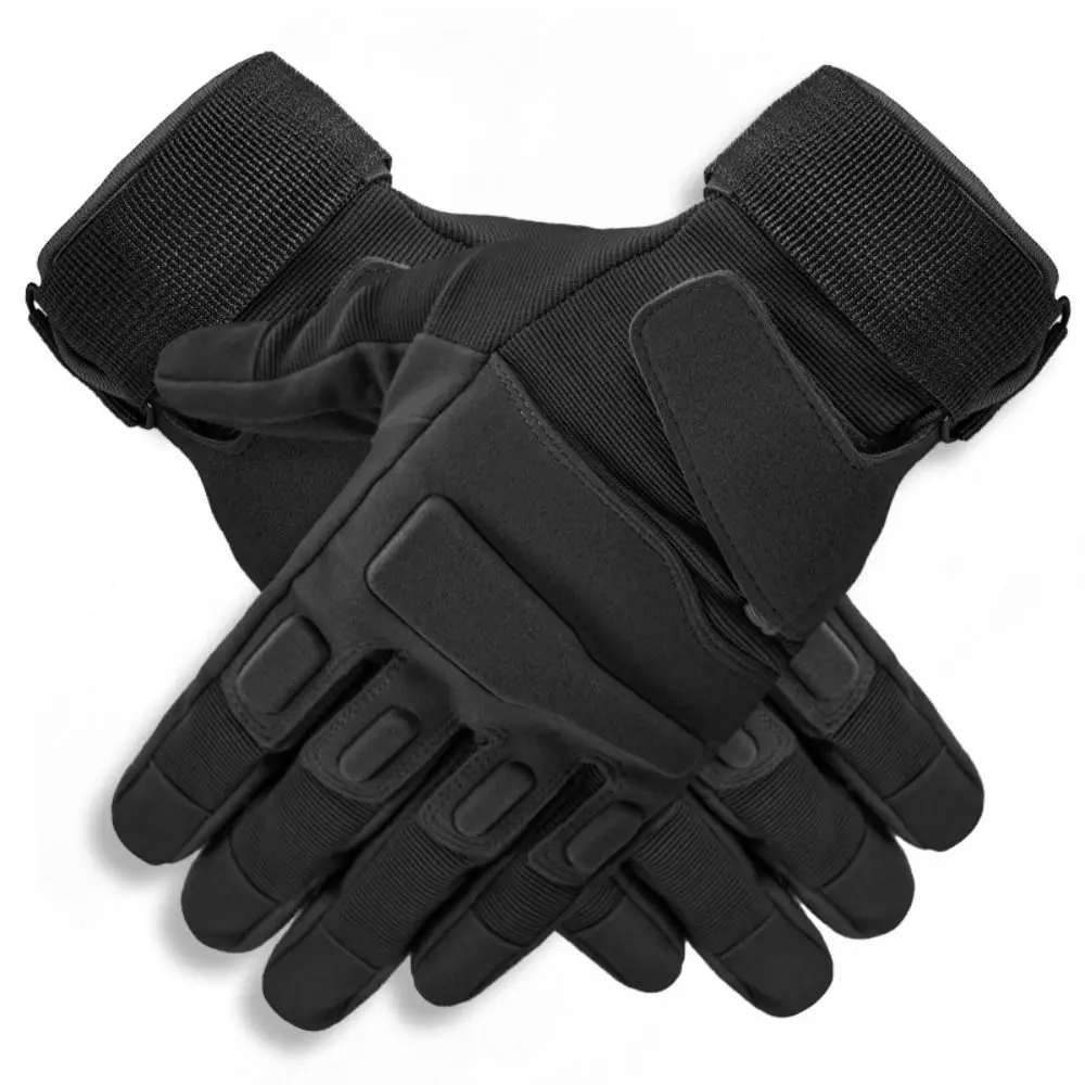 

Retro Wear-Resistant Motorcycle Gloves Black Anti-Slip Mountaineering Gloves Anti Cutting Polyester Full Finger Gloves Sports