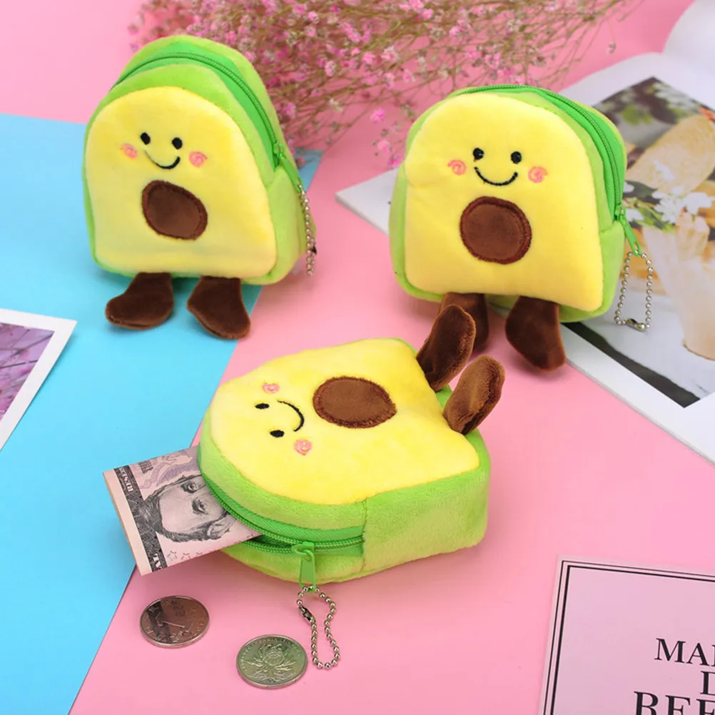 

4Pcs Avocado Design Coin Pouch Premium Material Compact Small Wallet for Women Keys Lipstick Cash Cosmetics Portable Daily