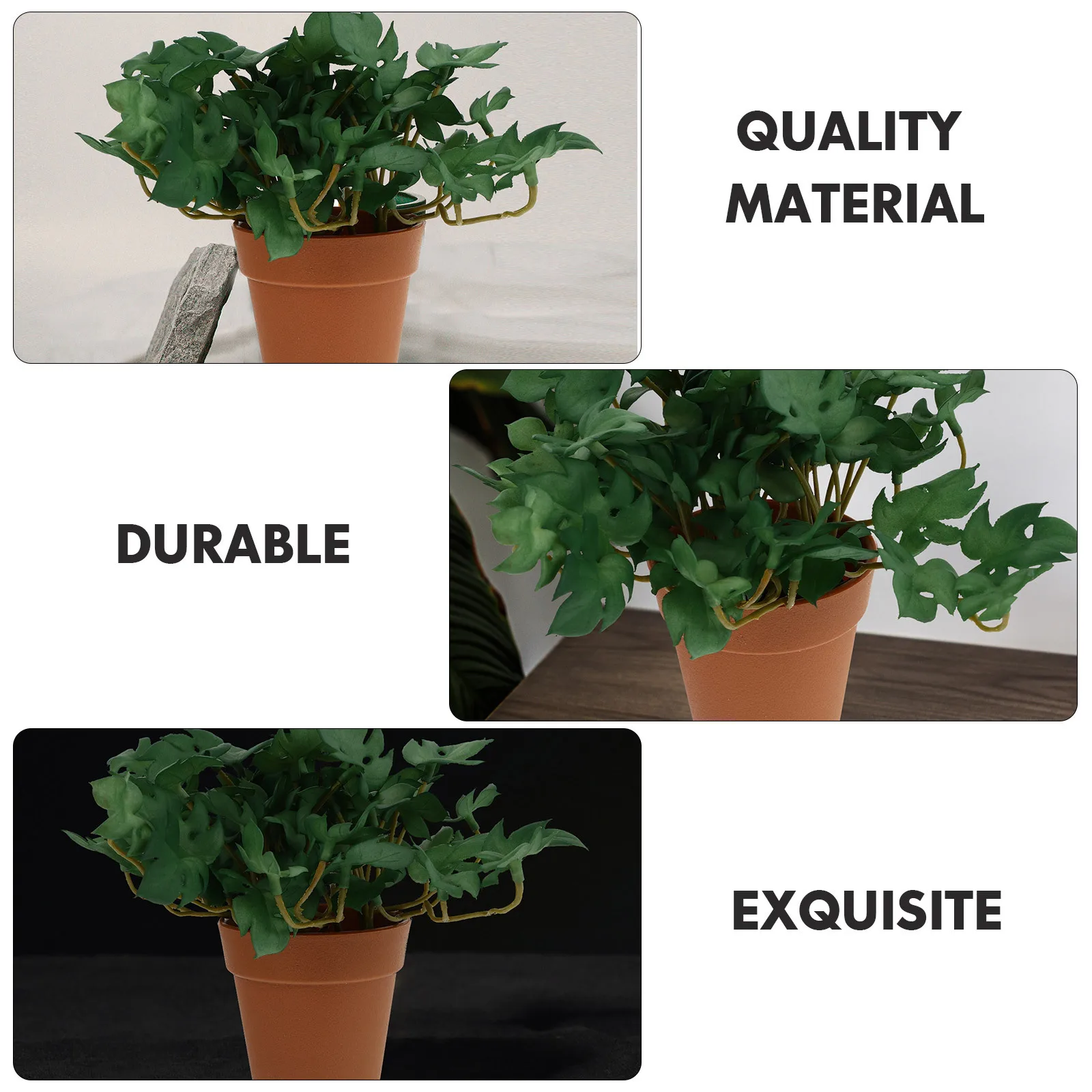 

1Pcs Simulated Potted Plants Decor Exquisite Home Desktop Bonsai Adornment Lifelike Plastic Fake Plant for Mood Soothing