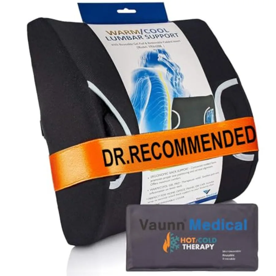 

Medical Seat Cushion Lumbar Back Support Pillow for Office Chair with Removable Firm Insert