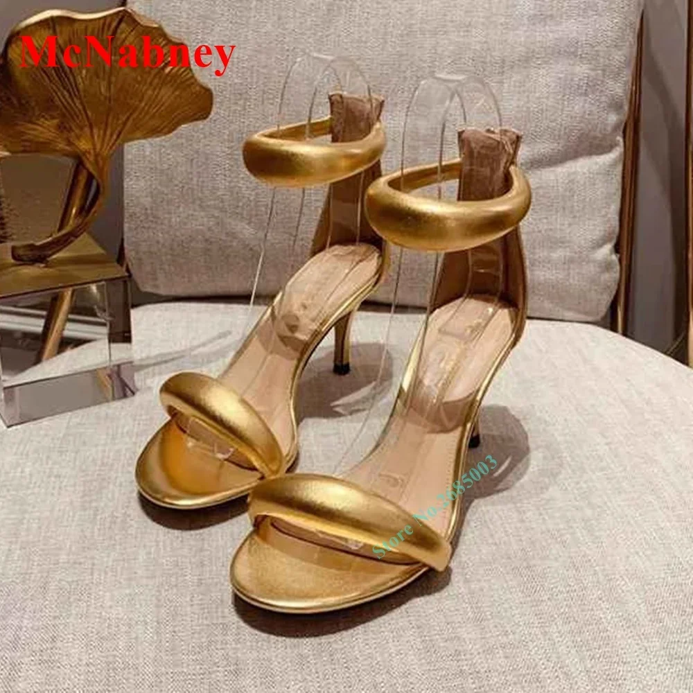 

Straps Hollow Sandals Open Toe Solid Back Zipper Stiletto Heels Women Designer Shoes Summer Party Dress New Sandals More Colors