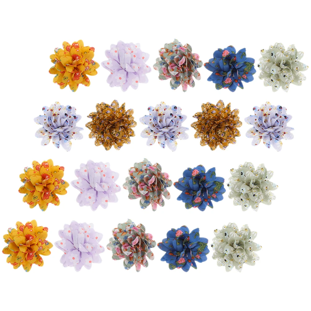 

20Pcs Pet Collar Flowers Lace Material Dog Bow Tie Decorations for Small Dogs Cats Party Cosplay Photography Props