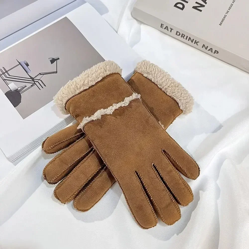 Новые зимние теплые перчатки, ветрозащитные повседневные перчатки с сенсорным экраном, нескользящие толстые плюшевые перчатки для катания на лыжах на открытом воздухе