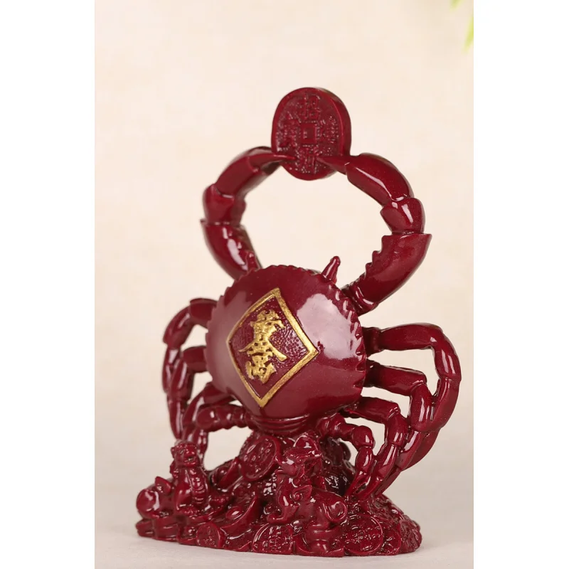 

Cinnabar Rich Crab Desktop Living Room Furnishings Ornaments High-Grade Latest Wangzhai Entrance Decoration