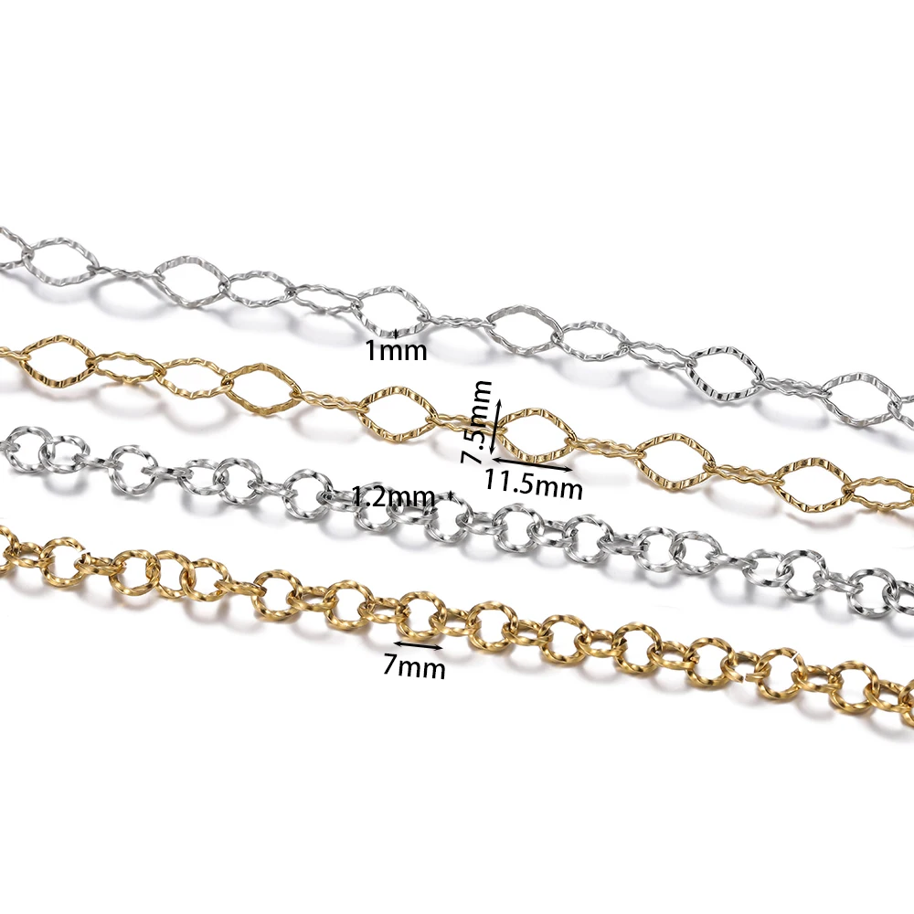 1Meter Stainless Steel Large Heavy Chunky Chains Gold Steel Color Chains for Handmade DIY Necklace Bracelet Jewelry Accessories