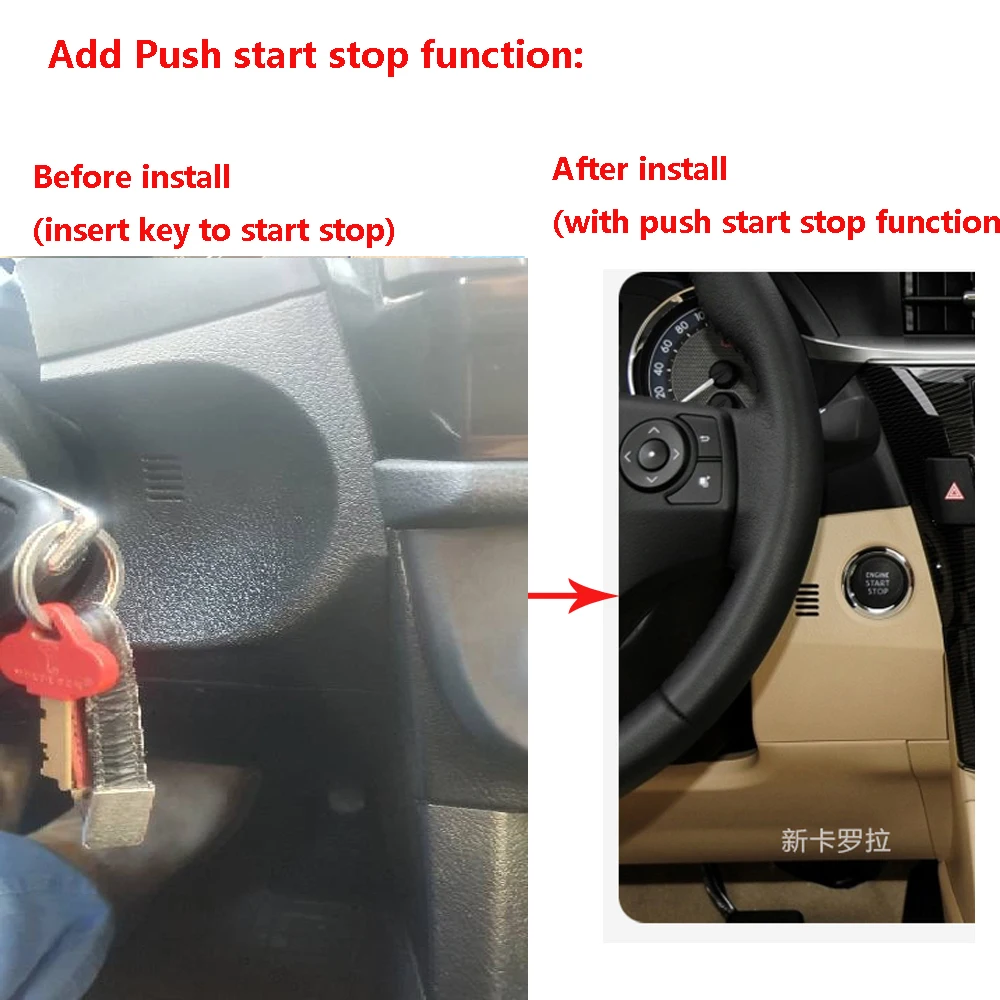 For Toyota Corolla 2014-2018 Facelift Car Engine Start Stop Keyless Entry System Remote Starter Keyless Go Auto Unlock Lock