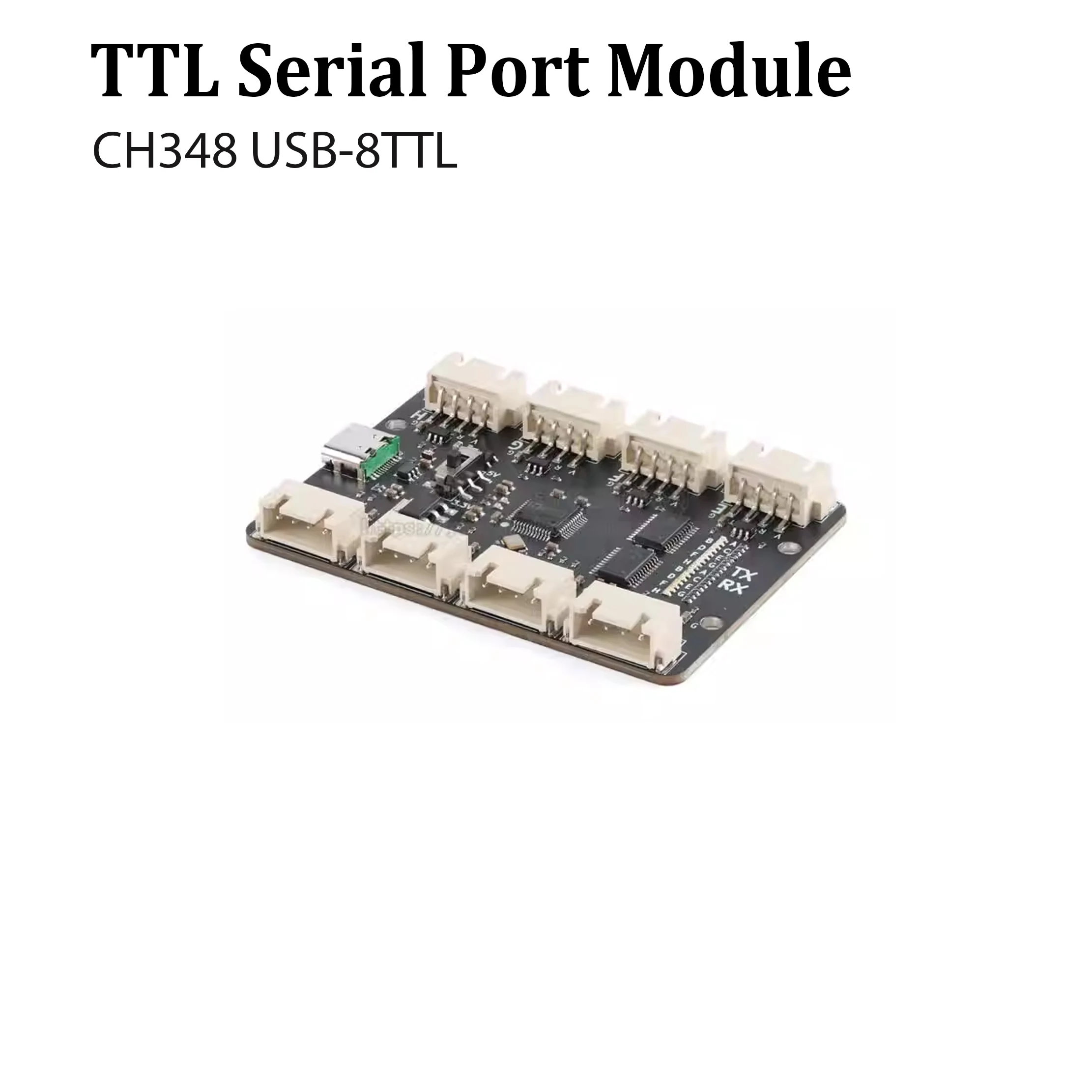 USB to 8-channel TTL serial module 3.3/5V TTL Serial Port Module Type-C Interface CH348Q Solution 6Mbps High Speed Rate